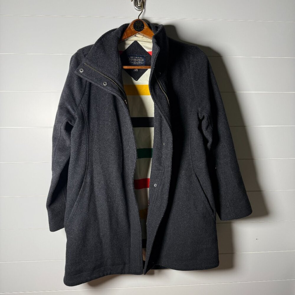 Pendleton Wool Dark Gray Coat Crest Campbell Casc… - image 1